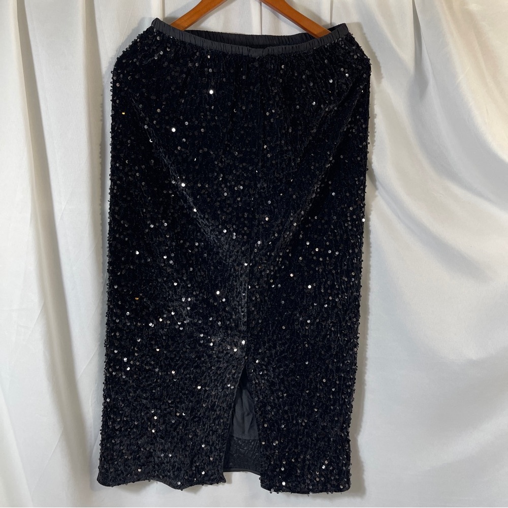 SHEIN Elegant Black Sequin Pencil Skirt/Women's M Holiday Glam